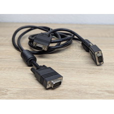 Кабель перехідник VGA 3x((мама-папа)