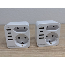 Новий Туристичний адаптер Redagod 6в1 4USB 2шт