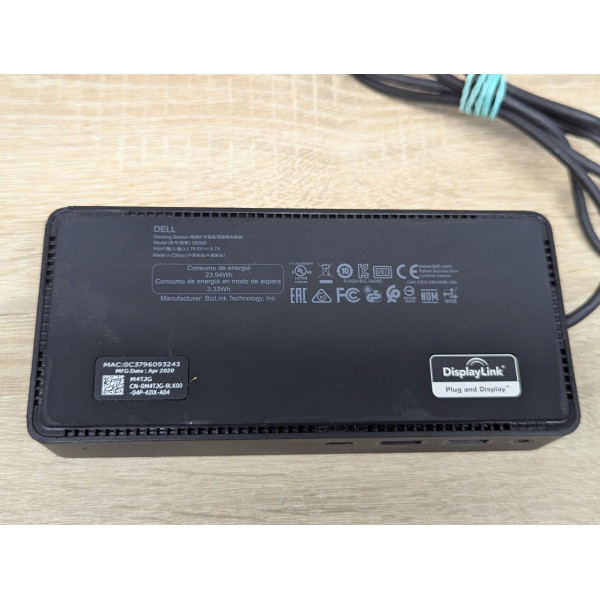 Док-станція Dell D6000 (USB 3.0, USB Type-C, HDMI, DisplayPort, Gigabit Ethernet)