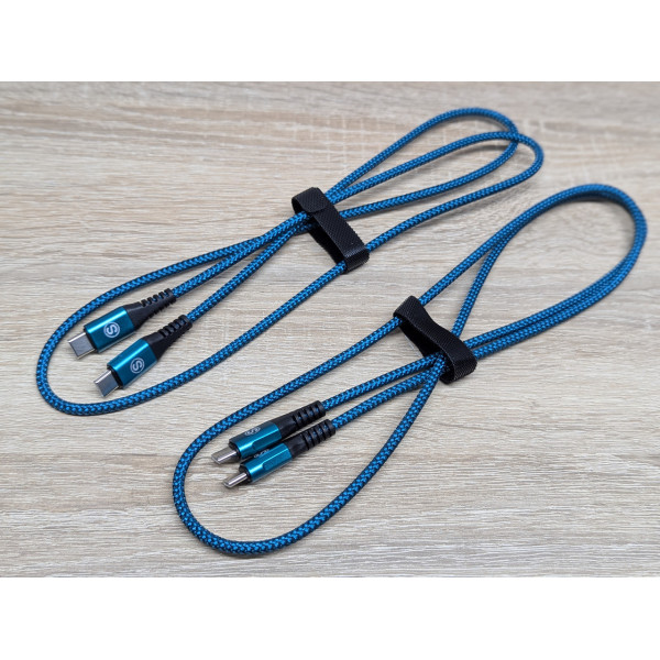 Новий Нейлоновий кабель MaxGroup USB Tepe-C\Type-C 60W 2шт 1м